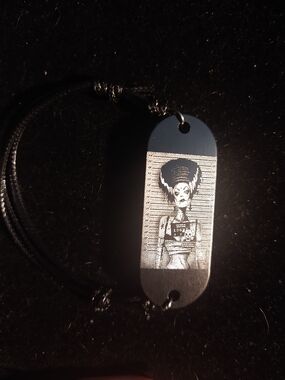 Gothic Bride Of Frankenstein Pendant Bracelet in Black